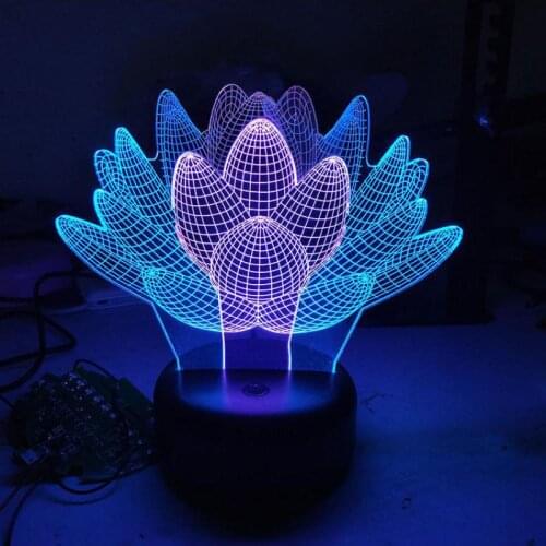 Rape Flower 3d Visual Nightlight Creative Colorful Usb Led Light Lovely cartoon childrens toys Led Night Light