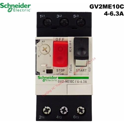 Schneider Electric GV2ME10C 4-6.3A motor thermal magnetic circuit breaker button 3P protection switch setting current range