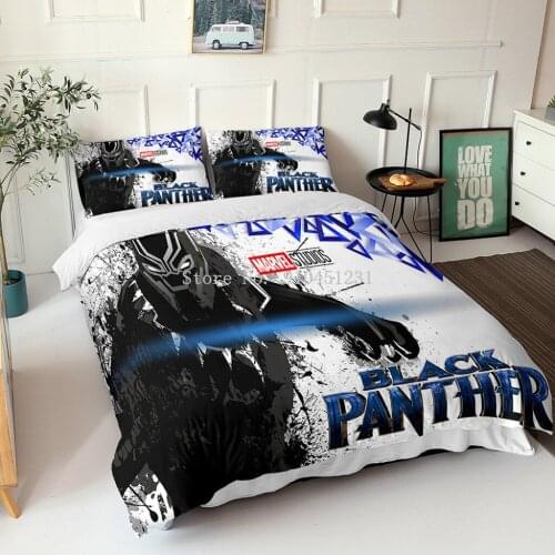 The Avengers Black Panther Bedding Sets Twin Size Marvel Quilt Duvet Covers set for Kid Bedroom Boys 3d print Home Bed Textile