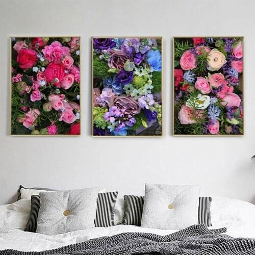 Beautiful Fresh Flower Roses Poster Print Art Canvas Painting Picture Aisle Home Wall Art HD Modern Bedroom Modern Decoration