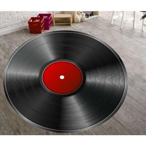 Record Patterned Round Carpet,Non Slip Floor Carpet,Kitchen Rug,Teens Carpet,Corridor Rug, area Rug Modern Carpet