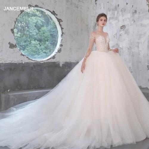 LDR77 French Style Long Sleeve Wedding Dress 2021 New Bridal Light Yarn Welcome Trailing Luxury Dress Summer Womens Gown