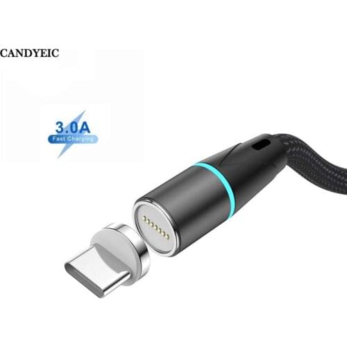 CANDYEIC Phone Magnetic Cable For Samsung Galaxy M30 USB Cable Type C Charger