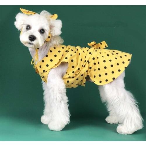 Cute Dots Dog Dress Pug Clothes French Bulldog Clothing Skirt Poodle Bichon Pomeranian Schnauzer Corgi Costume Pet Dresses 2020