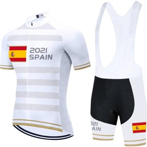 TEAM Maillot Ciclismo Hombre España Short Sleeve Jersey Set Summer Mens BICYCLING Shirts Maillot Culotte 2021 Sportswear