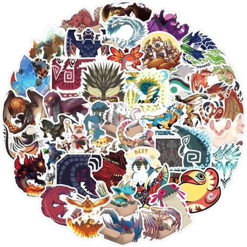 10/30/50pcs/pack Monster Hunter Hot Game Lable Stickers For Skateboard Gift Bicycle Computer Notebook Car Decal Childrens Toys