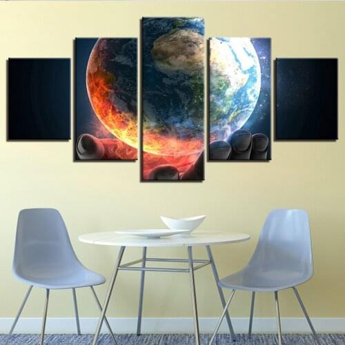 Wall Art,Diamond Pictures For Living Room Home Decor 5 Pieces Earth Planet Scenery Paintings Diamond Embroidery Abstract A499