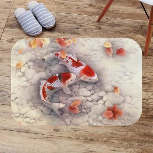 Fancy carp&Koi Bath Mats Anti Slip Toilet Rug Kitchen Bedroom Carpet Custom Doormat Soft Bathroom Door Mat alfombra bano