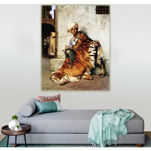 Pelt Merchant of Cairo, 1869 by Jean Leon Gerome Canvas Art Oil Decorative Painting Aesthetic Picture Wall Decor Home Decoration