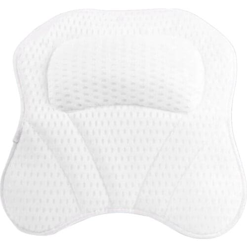 Bath Pillow For Tub Bathtub Pillow With Neck Shoulder Back Support 4D Air Mesh Bath Accessories 6 Strong Suction Cups