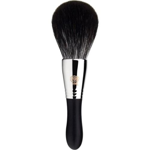 V07 Professional Handmade Makeup Brush Soft Silver Fox Hair Large Round Face Powder Brush Ebony Handle Make Up Brushes