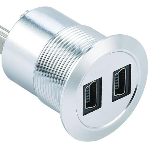22mm 2 LAYER MINI USB Panel mount socket (2 LAYER MINI USB2.0 Female change to male )
