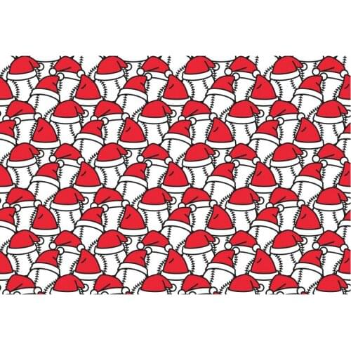 Christmas Hat Pattern Backdrop Red Photography Background Celebration Photo Booth Studio Decor
