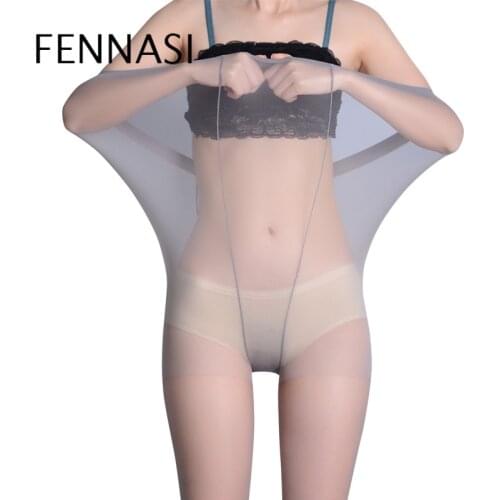 FENNASI Plus Size Sexy Pantyhose Women Large Size Tights Nylons Lady High Waist Pantyhose Plus Crotch Tights Transparent