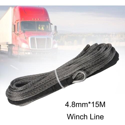 UHMWPE Rope 4.8mm*15M Car Accessories High Quality Tow Rope Synthetic Fiber Rope Winch Line