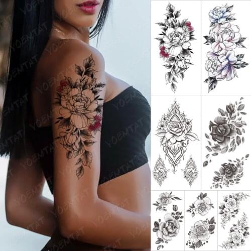 Waterproof Temporary Sleeve tatooo Stickers Bird Daisy Lily Flower Blooming Snake Wind tattoos Arm Body Art Fake tatoo Man Women