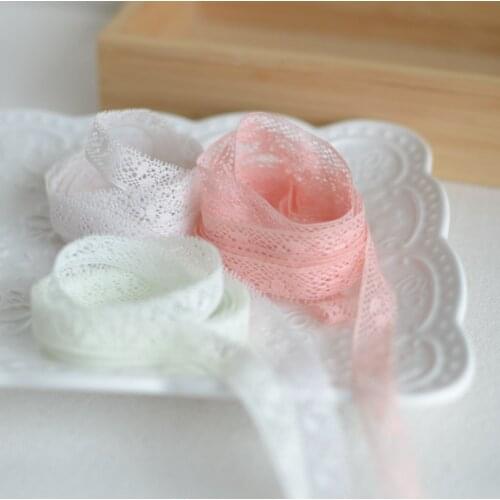 5 Meters Width 1.3cm 3 Colors Lace Ribbon Tape Smooth Lace Trim DIY Embroidered Lace Trimmings for Sewing Clothing Packing Decor
