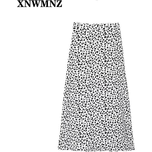 XNWMNZ Women A-Line Black Leopard Print Summer Skirt Woman High Waist Long Skirt Casual Elegant Slim Midi Skirt Harajuku Skirts