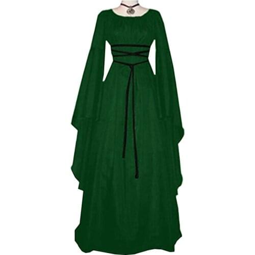 Womens costume halloween Women Renaissance Cosplay Dress 2020 NEW Fashion Female Long Sleeve Vintage Vestidos Gothic Dress