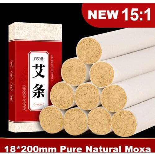10pcs Chinese Pure Traditional Moxibustion Roll Roller 15:1 18*200mm Moxa Rolls Acupuncture Massage Therapy