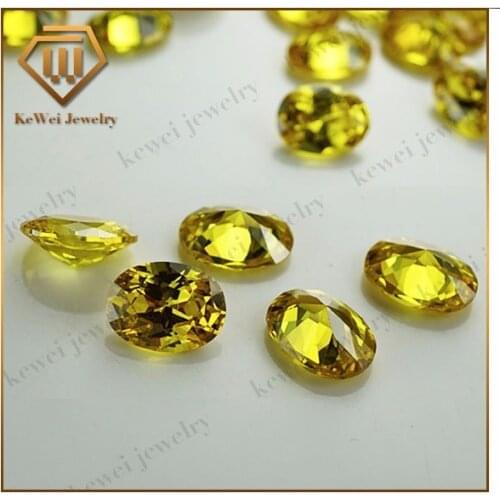 10pcs Oval Shape 8*12mm-13*18mm AAAAA Golden Yellow Cubic Zirconia Stone Synthetic CZ Stone