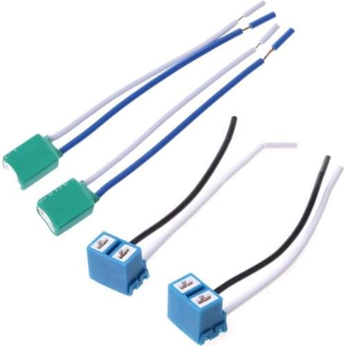 2pcs H7 Connector Female Ceramic Sockets Auto Car Bulb Lamp Adaptor With Wire Q9QD