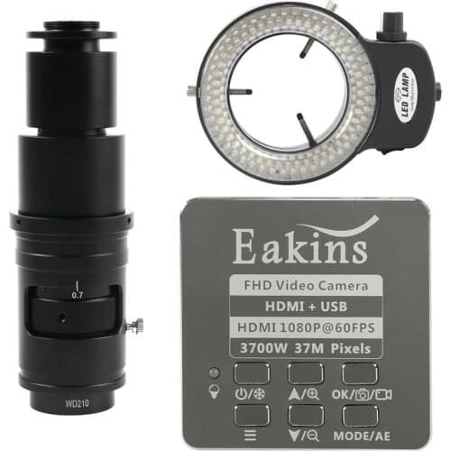 2020 Full HD 37MP 1080P 3700W HDMI USB Industrial Electronic Digital Video Microscope Camera + Adjustable 160x 320x C mount Lens