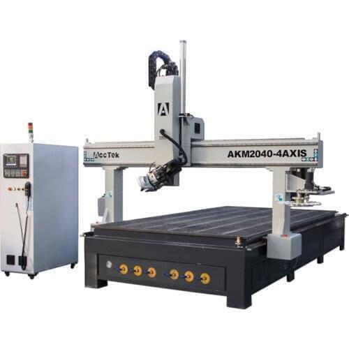 4 Axis HQD Spindle 9.0kw Wood Cutting CNC Router Machine Big Size 2*4m