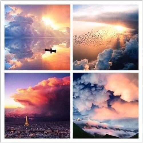 5D DIY Full Round/Square Diamond Painting Sunset Landscape Cross Stitch 3D Embroidery Rhinestone Mosaic Home Decor Art Y707