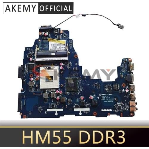 AKEMY K000123450 Laptop motherboard For TOSHIBA Satellite C660 Notebook Mainboard LA-6842P HM55 DDR3