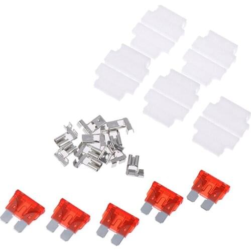 5sets 3A 5A 7.5A 10A Auto Standard Middle Fuse Holder + Car Boat Truck Blade Fuse 7*6*3