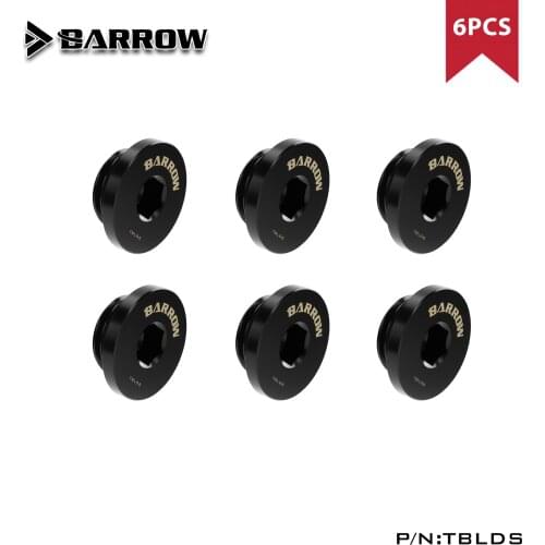 Barrow 4pcs/6pcs G1 / 4 Black Silver Hand tighten the lock seal sealing plug water cooling computer fittings TBLDS