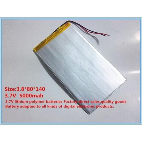 Free shipping bom qulity 3.7v 5000mah bateria li-ion v88, v971 m9 , tablet pc, 3.8*80*140mm