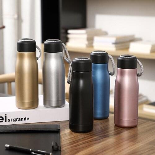Double layer stainless steel insulated cup mens and womens fashion business straight body cup simple Knight portable water cup