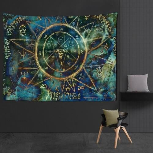 Geometric Tapestry Retro Zodiac Wall Covering Psychedelic Tapestry Geometric Pattern Background Wall Cloth