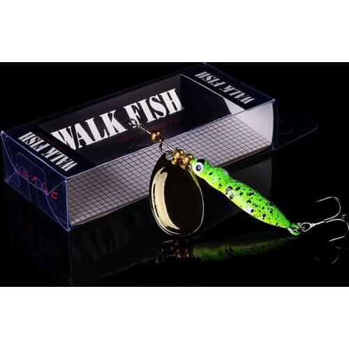 WALK FISH 14.4g 70mm Insects Fishing lure Spoon Bass Artificial Spinner Bait Metal Pike Fishing Hooks Sinking Lure Pesca