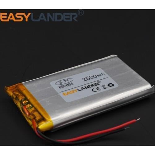 8.5x38x65mm 3.7V 2500mAh Rechargeable li-Polymer Li-ion Battery For bluetooth headset GPS PSP PDA MP3 MP4 Mp5 Mobile Phone853865