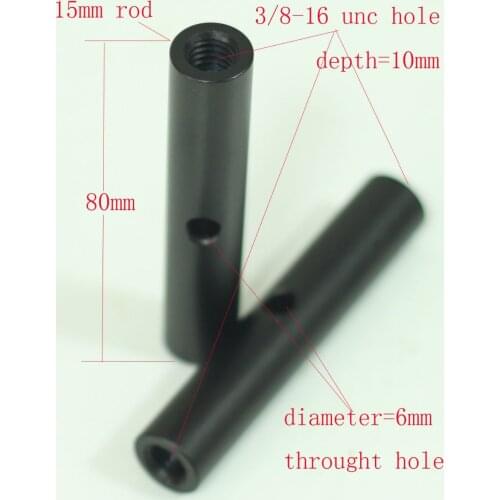 2xDiameter 15mm 3.15" length micro rod with 3/8-16" double female fr clamp mount