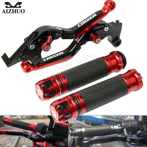 Motorcycle CNC Adjustable Brake Clutch Lever+Handle Grips Handlebar For HONDA CB 1000 R CB 1000R CB1000R 2008-2017 2016 2015