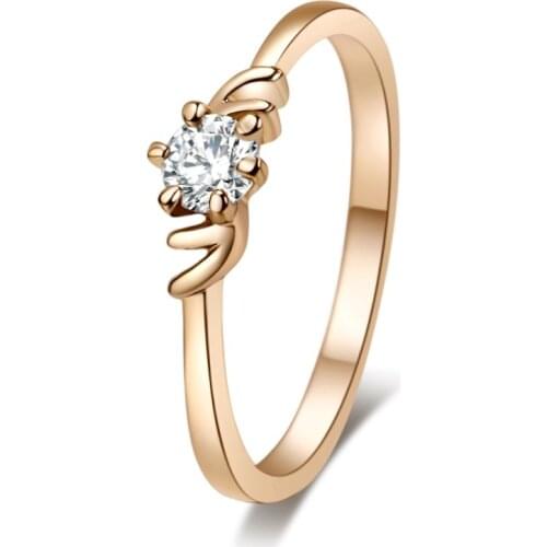 2019 New Fashion Round Crystal Women Rings Gold Rings for Women Metal Woman Rings Wedding Engagement Jewellery