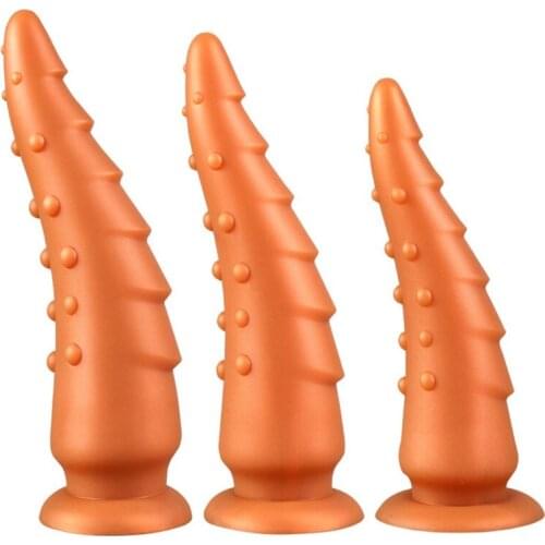 New Soft Anal Plug Dildo Masturbators Huge Dildos Dots Prostate Massage Vaginal Anus Sex Toys For Women Men Sucker Strap On