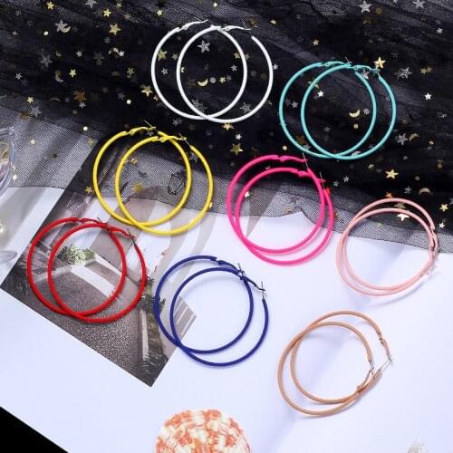 BLIJERY New Exaggerated Style Multicolor Hoop Earrings for Women Punk Jewelry Big Round Circle Earrings Boucles d'oreilles