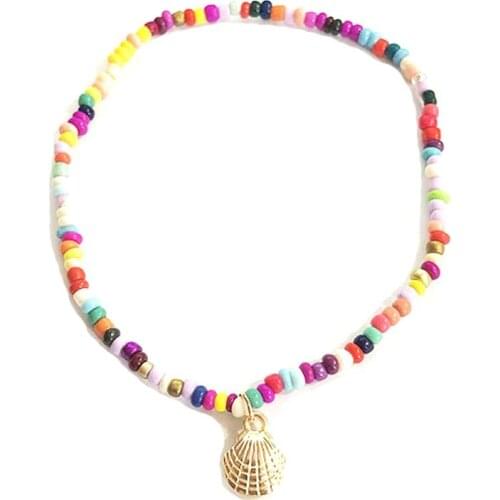 1pc Beaded Anklet Bohemian Style Shell Decor Charm Anklet Bracelet For Women Girls Jewelry Accessories For Hawaii Beach Party