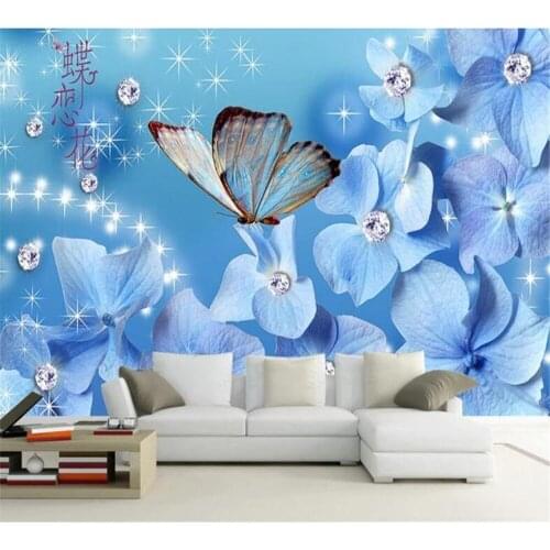 Beibehang Custom papel de parede wallpaper 3D modern fashion butterfly love flower beautiful dream flower sofa background wall
