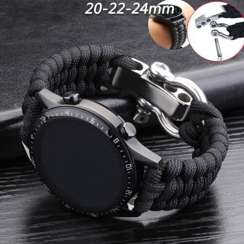 20 22mm Strap for Samsung Galaxy Watch 3 41mm 45mm Watch Band 42mm 46mm for Huawei Watch GT 2e Adjustable Buckle Rope Bracelet