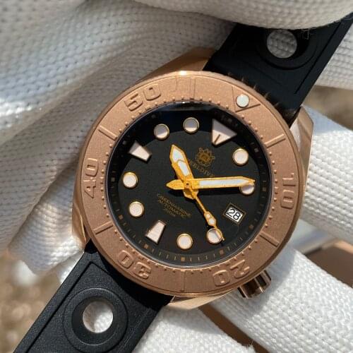 Steeldive SD1971S CUSN8 Bronze Case BGW9 Blue Luminous 200M Water Resistant Automatic NH35 Men Dive Watch