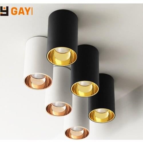 LED Downlight COB 5W 7W 10W 15W AC110V 220V Spot Light Anti Glare Ceiling Lamp Surface Mounted Downlight Indoor Black White