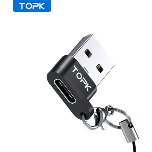 TOPK AT12 USB to Type C OTG Adapter Converter Type-c Female to USB Male Charger Plug for Macbook pro Samsung S10 S20 Connector