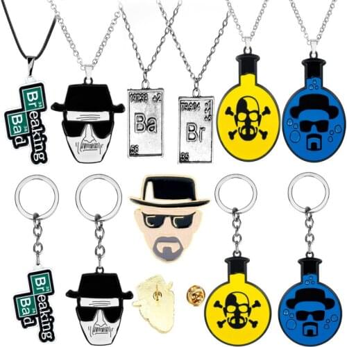 TV Breaking Bad Metal Keychain Letter Logo Walter White Key Chain for Women Men Car Keyring Chaveiro Jewelry Christmas Gift