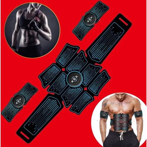 Abdominal Muscle Trainer Fitness Equipment Training Muscle Exerciser Stimulator Belt Belly Arm Massage USB Charged Sport Fitness